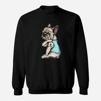 French Bulldog Tattoos I Love Dad Sweat Shirt - Seseable