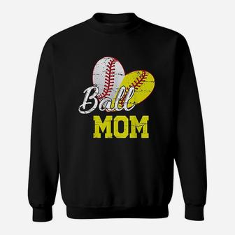 Funny Ball Mom Softball Baseball Gifts Sweat Shirt - Seseable