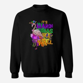 Funny Carnival Party Gift Flamingo Mardi Gras Sweat Shirt - Seseable