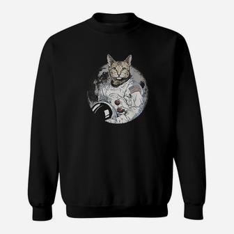 Funny Cat Astronaut Space Sweat Shirt - Seseable