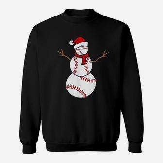 Funny Christmas Baseball Balls Santa Snowman Sweat Shirt - Seseable