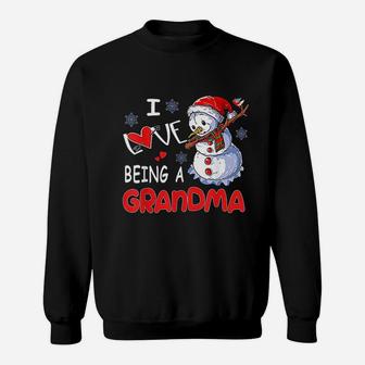 Funny Christmas I Love Being A Grandma Snowman Sweat Shirt | Seseable UK