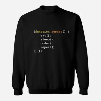 Funny Computer Science Programmer Eat Sleep Code Sweat Shirt - Seseable