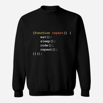 Funny Computer Science Programmer Eat Sleep Code Sweat Shirt - Seseable
