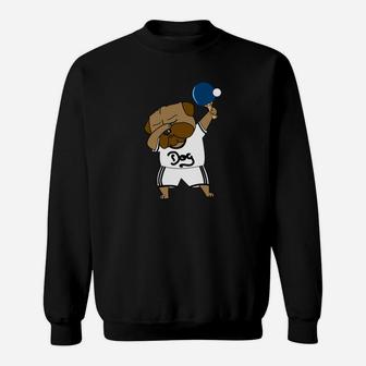 Funny Dabbing English Bulldog Ping Pong Cute Dab Sweat Shirt - Seseable