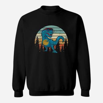 Funny Disc Golf Gift Dinosaur Disc Golf Player Father Sweat Shirt - Seseable