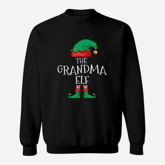 Funny Elf Family Christmas Grandma Elf Pajama Sweat Shirt - Seseable