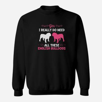 Funny English Bulldog Dog Breed Lover Puppy Pink Sweat Shirt - Seseable