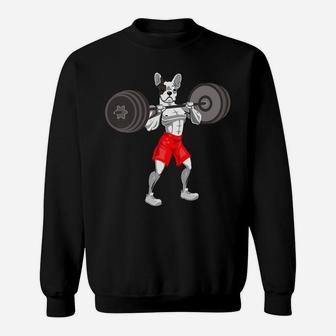 Funny French Bulldog Workout Frenchie Mom Dad Gift Sweat Shirt - Seseable