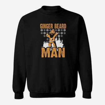 Funny Ginger Beard Man Xmas Gingerbread Red Hair Dad Sweat Shirt - Seseable