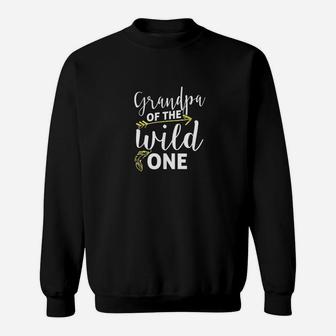 Funny Grandpa Of The Wild One Grand Kid Is Crazy Parenting Sweat Shirt - Seseable