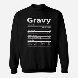 Funny Gravy Nutrition Fact Gift For Thanksgiving Christmas Sweat Shirt - Seseable
