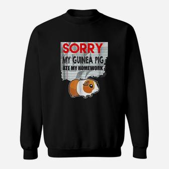 Funny Guinea Pig Ate Homework Student Back To School Sweatshirt - Seseable