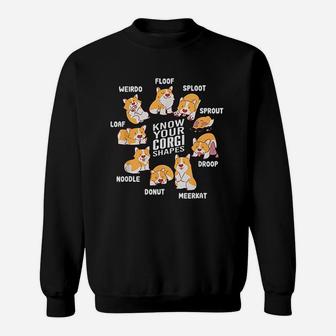 Funny Know Your Corgi Shapes Cute Welsh Dog Lover Gift Sweat Shirt - Seseable