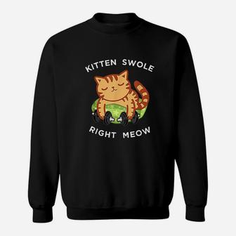 Funny Lifting Right Meow Cat Sweat Shirt - Seseable