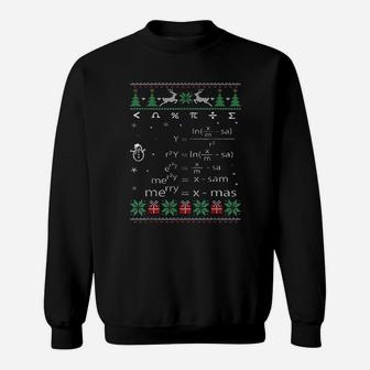 Funny Math Ugly Christmas Gift Merry Xmas In Math Equation Sweat Shirt | Seseable UK