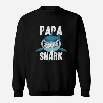 Funny Papa Shark Deep Sea Ocean Life Dad Gift Sweat Shirt | Seseable UK