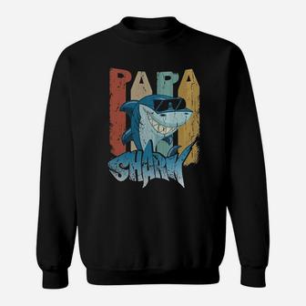 Funny Papa Shark Retro Classic, dad birthday gifts Sweat Shirt - Seseable