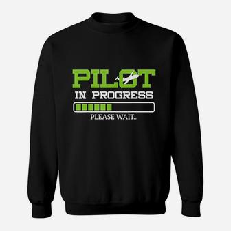 Funny Pilot In Progress Flight Student Gift Idea Sweat Shirt - Seseable