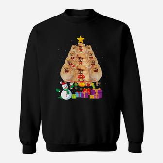 Funny Pomeranian Christmas Dog Tree Xmas Gift Sweat Shirt - Seseable