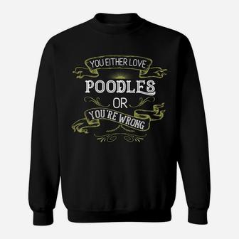 Funny Poodle Retro Standard Dog Breed Mom Dad Sweat Shirt - Seseable