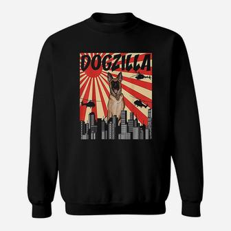 Funny Retro Japanese Dogzilla Belgian Malinoi Sweat Shirt - Seseable