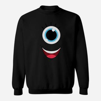 Funny Scary Monster Eyeball Face Halloween Costume Sweat Shirt - Seseable