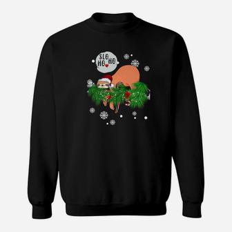 Funny Sloth Christmas Merry Slothmas Slo Ho Ho Gift Sweat Shirt - Seseable