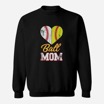 Funny Softball Ball Mom Softball Baseball Sweat Shirt - Seseable