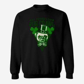 Funny St Patricks Day Pug Crawl Sweat Shirt - Seseable