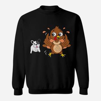 Funny Thanksgiving For French Bulldog Lovers Sweat Shirt - Seseable