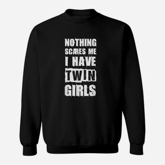 Funny Twin Daughter Mom Of Twins Dad Sweat Shirt - Seseable