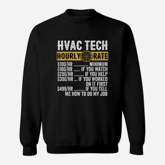 Funny Vintage Hvac Technician Apparel Hourly Rate Sweatshirt - Seseable