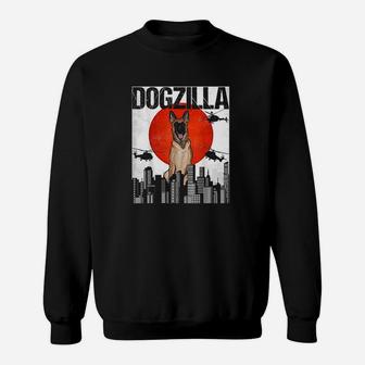 Funny Vintage Japanese Dogzilla Belgian Malinoi Sweat Shirt - Seseable