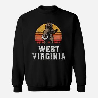 Funny West Virginia Grizzly Bear Bluegrass Banjo Sweat Shirt - Seseable