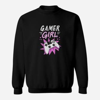 Gamer Girl Gaming Streaming Video Games Gift Sweat Shirt - Seseable