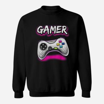 Gamer Girl Video Game Controller Christmas Sweat Shirt - Seseable