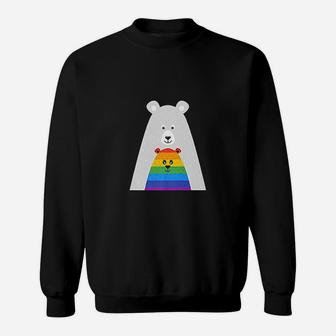 Gay Pride Mama And Baby Bear Sweat Shirt - Seseable