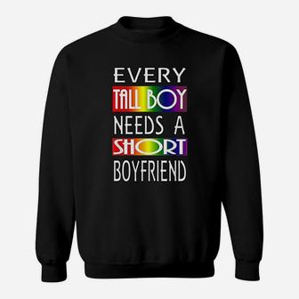 Gay Pride Valentines Day Lgbt Gift Tall Boyfriend Gay Couple Sweat Shirt | Seseable CA