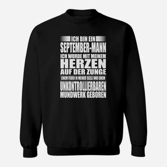 Geburtstags-Sweatshirt für Männer September, Herzensspruch Edition - Seseable