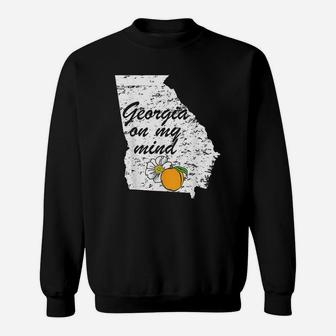 Georgia On My Mind Atlanta Peach State Southern Sweat Shirt - Seseable