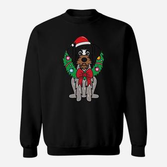 German Shorthaired Christmas Wreath Ornament Mom Dog Gift Sweat Shirt | Seseable CA