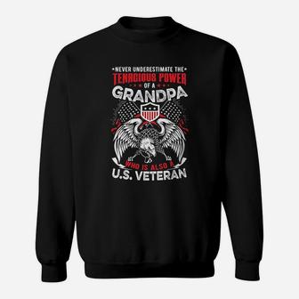 Gift For Grandpa Veteran Grandfather Us Veteran Sweat Shirt - Seseable