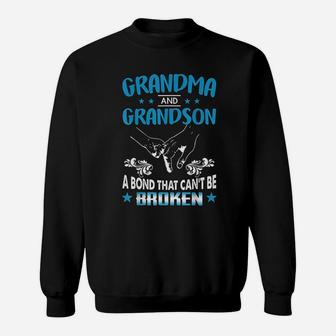 Gift Grandma And Grandson A Bond That Cant Be Broken Sweatshirt - Seseable