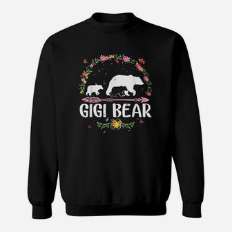 Gigi Bear Flowers Matching Family Bear Mothers Day Sweat Shirt - Seseable