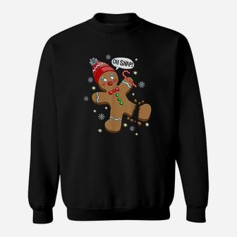 Gingerbread Man Oh Snap Christmas Sweat Shirt - Seseable