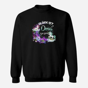 Glück Ist Oma Zu Sein Sweatshirt, Damen Tee mit Blumen- und Schwanenmotiv - Seseable