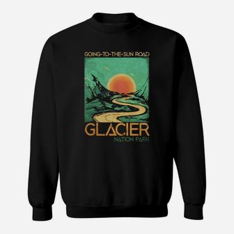 Going To The Sun Road Glacier National Park Retro Montana Sweatshirt - Seseable