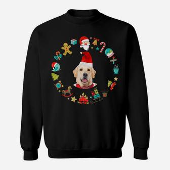 Golden Retriever Christmas Santa Hat Dog Lovers Sweat Shirt - Seseable