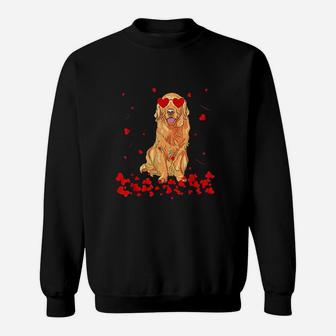 Golden Retriever Heart Valentines Day Gift Dog Dad Dog Mom Sweat Shirt - Seseable